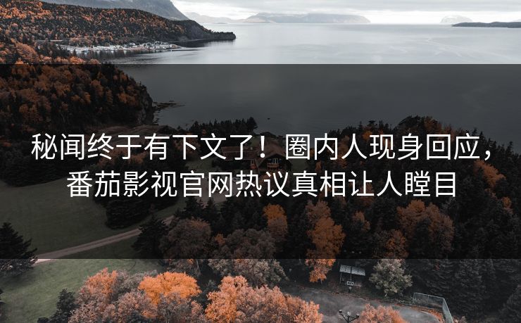 秘闻终于有下文了！圈内人现身回应，番茄影视官网热议真相让人瞠目