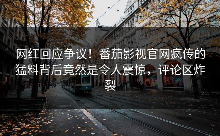 网红回应争议！番茄影视官网疯传的猛料背后竟然是令人震惊，评论区炸裂