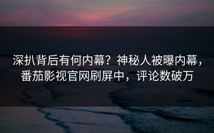 深扒背后有何内幕？神秘人被曝内幕，番茄影视官网刷屏中，评论数破万