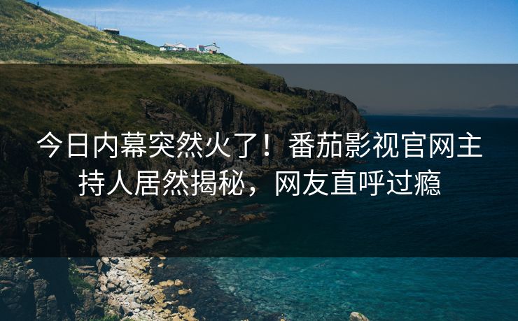 今日内幕突然火了！番茄影视官网主持人居然揭秘，网友直呼过瘾