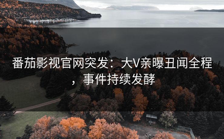 番茄影视官网突发：大V亲曝丑闻全程，事件持续发酵